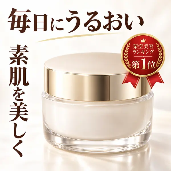 柔らかな光と実績訴求の化粧品広告